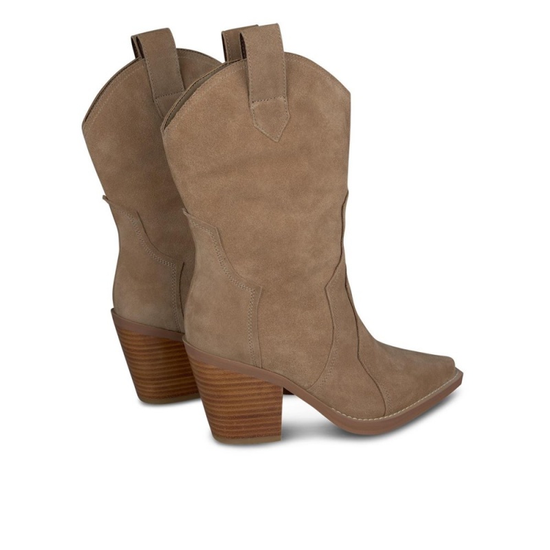 Bottines Alma En Pena Cowboy Cuir Kaki Femme | KYU-87883316